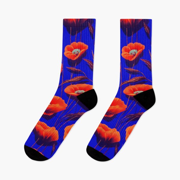 Item preview, Neon Poppies on Electric Blue designed and sold by ikidyounot.