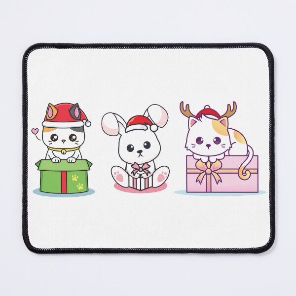 Item preview, cute cat and bunny wth gifts designed and sold by foxcart.