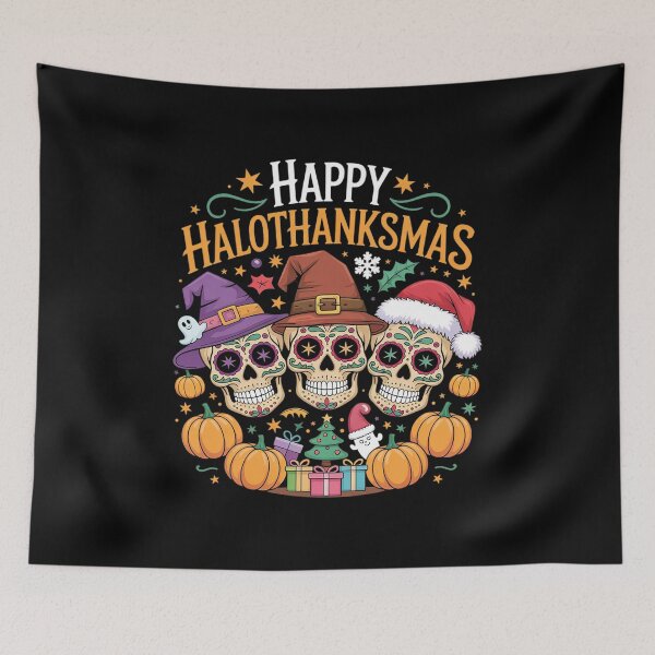 Item preview, Halloween Thanksgiving Christmas Happy HalloThanksMas 15  designed and sold by InspiredFoul.