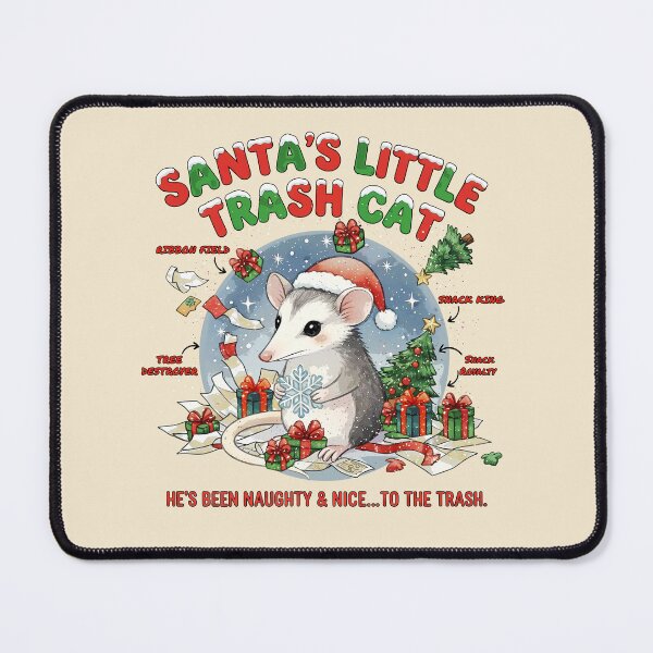 Item preview, Cute Kawaii Christmas opossum - Santa's Little Trash Cat Opossum Christmas - Funny Naughty Possum Xmas designed and sold by Collagedream.