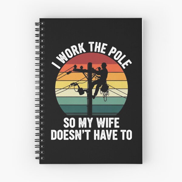 Item preview, I Work The Pole Funny Lineman Retro Sunset designed and sold by MotivaChic.