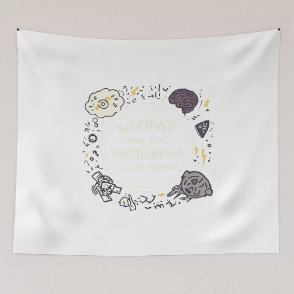 Item preview, Warning May Start Overthinking T-Shirt – Funny Cat Mom Dad Gift, Anxiety Humor Tee designed and sold by GAIDREDA.