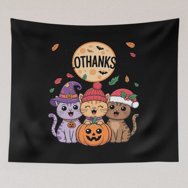Item preview, Halloween Thanksgiving Christmas Happy HalloThanksMas Cats02  designed and sold by InspiredFoul.