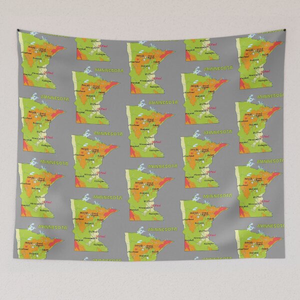 Item preview, Minnesota Map, The North Star State Vintage Topography designed and sold by mashmosh.