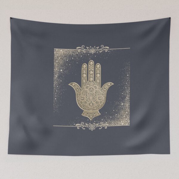 Item preview, Golden Ornamental Hamsa with Sparkles – Spiritual Symbol of Protection and Light designed and sold by JuanaDesigns.