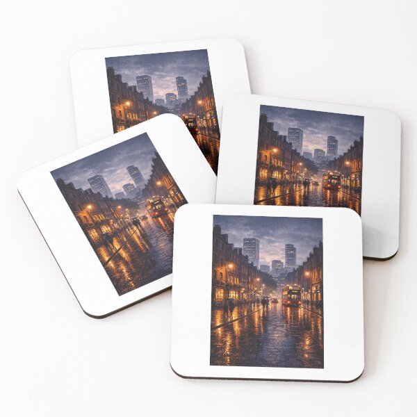 Item preview, Rain on Brick – A Quiet Manchester Evening designed and sold by ZoviraDesigns.