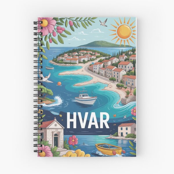 Item preview, Hvar Croatia Trendy Graphic Art – Colorful Island Summer Design designed and sold by Timeless Design.