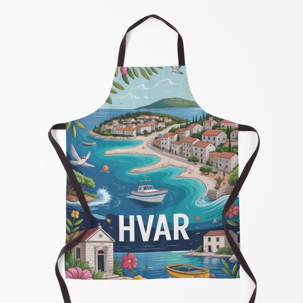 Item preview, Hvar Croatia Trendy Graphic Art – Colorful Island Summer Design designed and sold by Timeless Design.