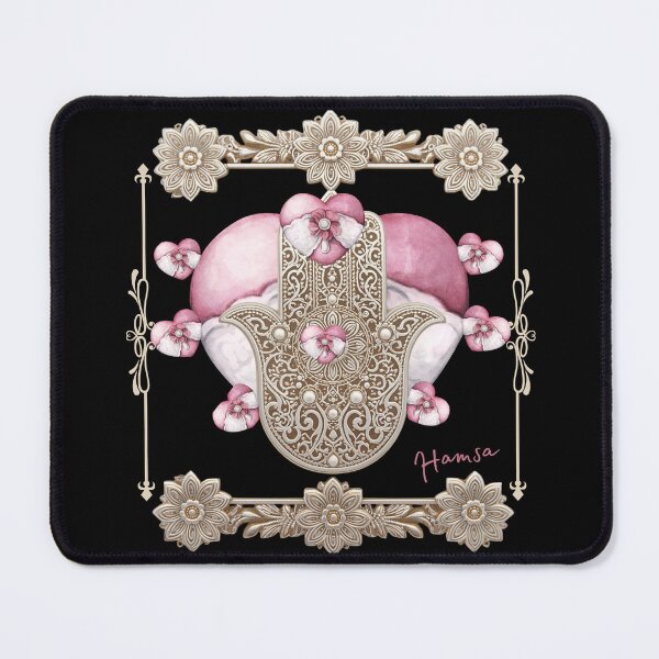Item preview, Pink Floral Hamsa with Hearts – Symbol of Love, Protection, and Positive Energy designed and sold by JuanaDesigns.