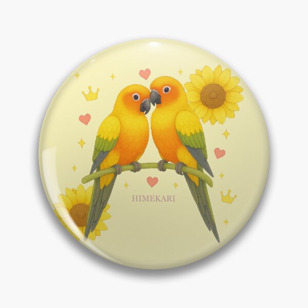 Item preview, Sun Conure Couple with Sunflowers - Solid Cream designed and sold by HIMEKARI.