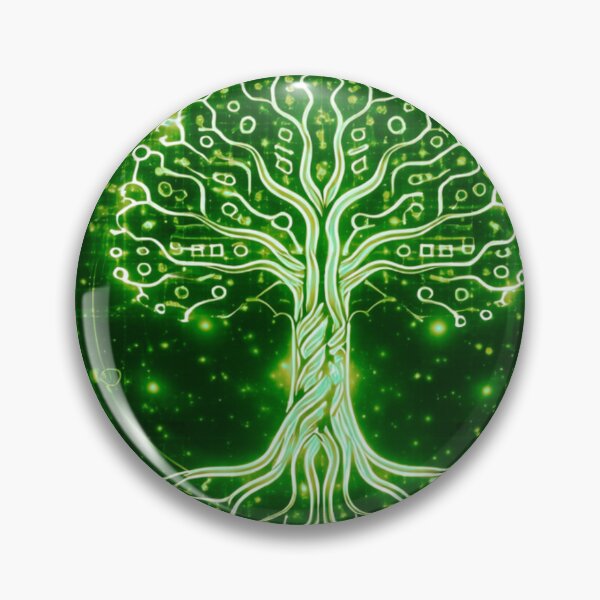Item preview, Futuristic Tree of Life – Green Vital Energy Art designed and sold by MajeDesigns.