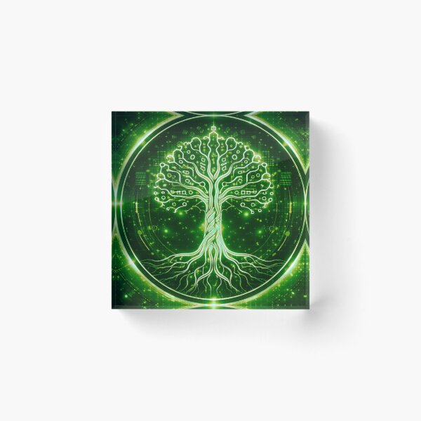 Item preview, Futuristic Tree of Life – Green Vital Energy Art designed and sold by MajeDesigns.
