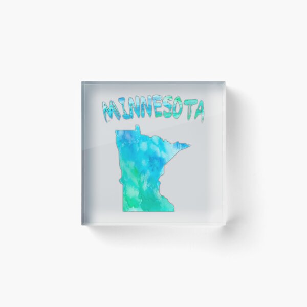 Item preview, Minnesota Watercolor State Pride – Artistic Blue & Teal Map designed and sold by mashmosh.