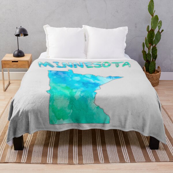 Item preview, Minnesota Watercolor State Pride – Artistic Blue & Teal Map designed and sold by mashmosh.