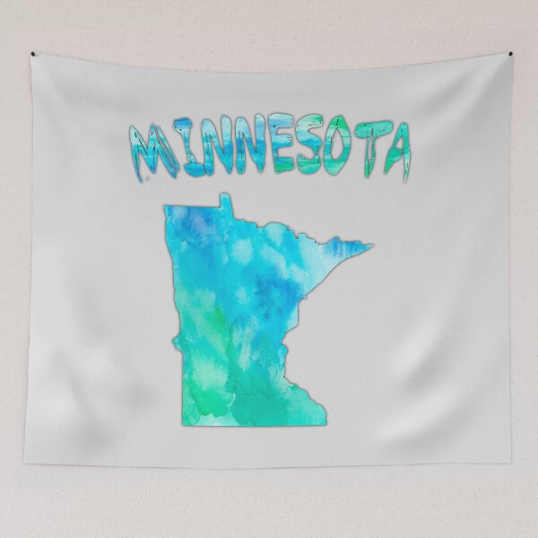 Item preview, Minnesota Watercolor State Pride – Artistic Blue & Teal Map designed and sold by mashmosh.
