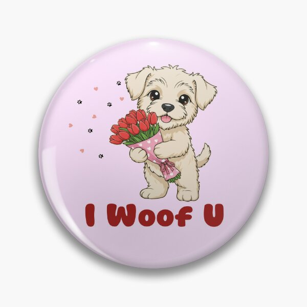 Item preview, I Woof U Soft Coated Wheaten Terrier Puppy with Flowers – Sweet Dog Love Design designed and sold by The Real Life Symphony.