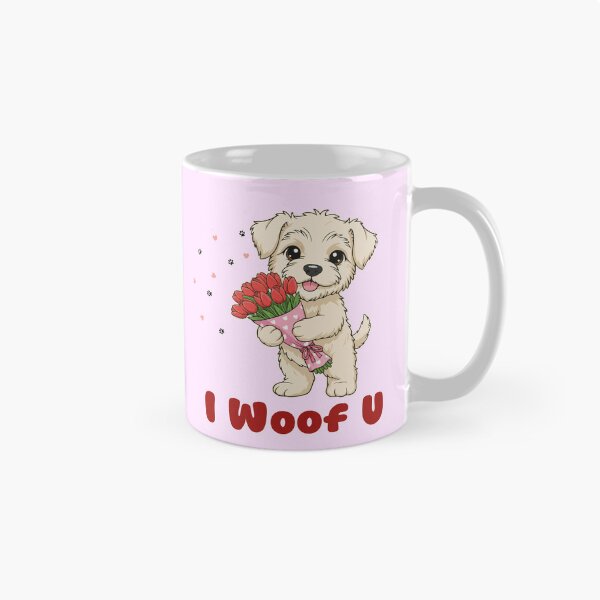Item preview, I Woof U Soft Coated Wheaten Terrier Puppy with Flowers – Sweet Dog Love Design designed and sold by The Real Life Symphony.