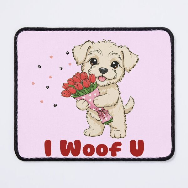Item preview, I Woof U Soft Coated Wheaten Terrier Puppy with Flowers – Sweet Dog Love Design designed and sold by The Real Life Symphony.