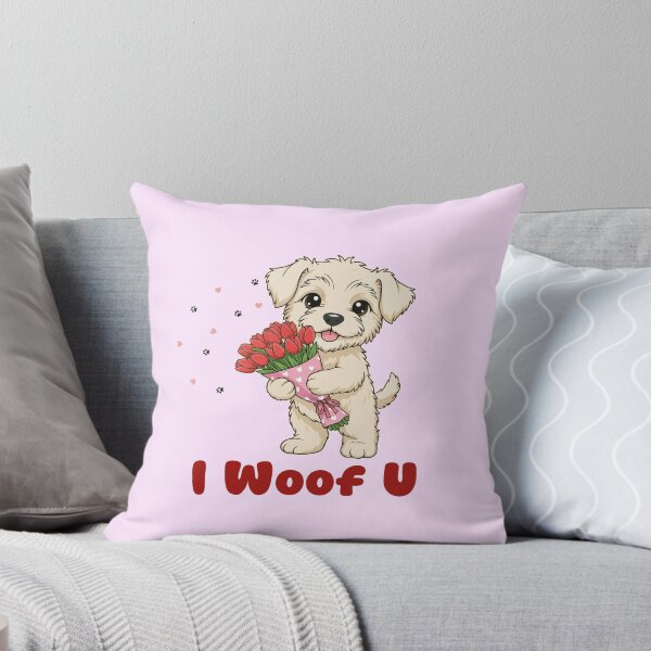 Item preview, I Woof U Soft Coated Wheaten Terrier Puppy with Flowers – Sweet Dog Love Design designed and sold by The Real Life Symphony.