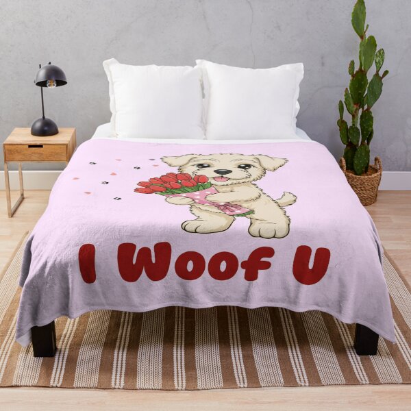 Item preview, I Woof U Soft Coated Wheaten Terrier Puppy with Flowers – Sweet Dog Love Design designed and sold by The Real Life Symphony.