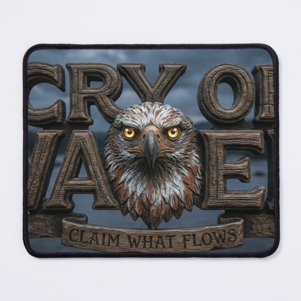 Item preview, African Fish Eagle Carved Wood  Claim What Flows designed and sold by SavannaStrikes.