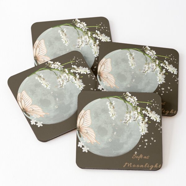 Item preview, Moonlit Serenity – Floral Moon Butterfly Dreamy Aesthetic Art designed and sold by glowtrendz.