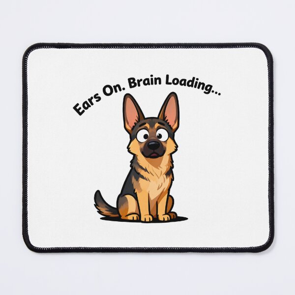Item preview, Funny Kawaii German Shepherd Cartoon Dog Illustration designed and sold by Uglyandcute.