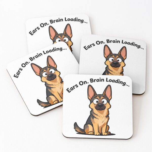 Item preview, Funny Kawaii German Shepherd Cartoon Dog Illustration designed and sold by Uglyandcute.