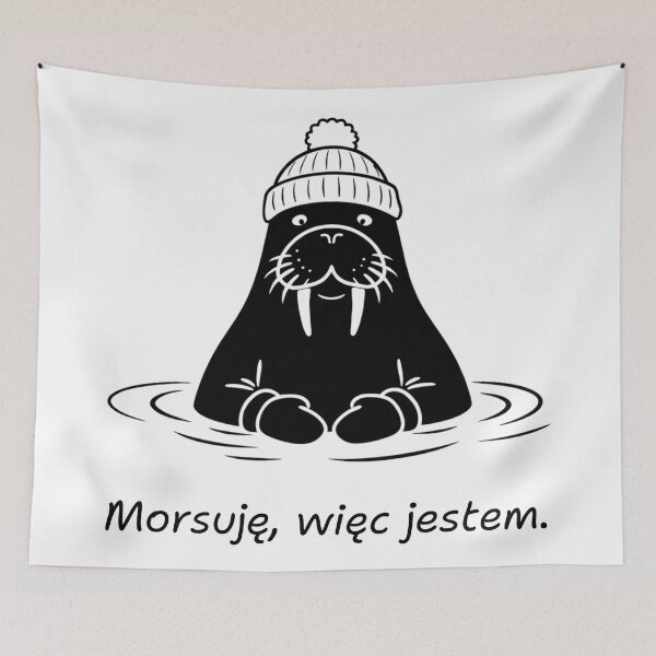 Item preview, Morsuję Więc Jestem | Funny Polish Walrus | Morsowanie |  Funny Ice Bath designed and sold by Anniko Art Studio.