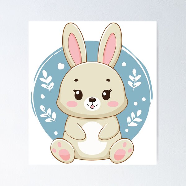 Item preview, Kawaii Bunny – Cute Bunny Art designed and sold by Rocamisetas.