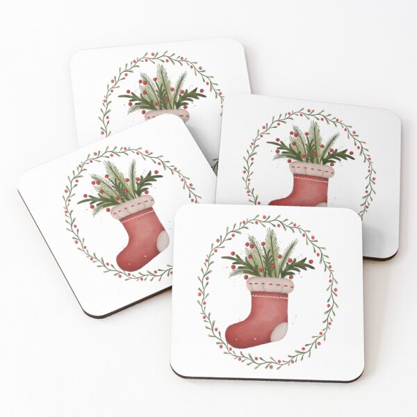 Item preview, Watercolour wreath and stocking  designed and sold by Aakanksha97.