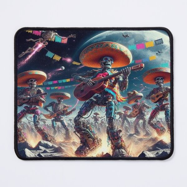 Item preview, Cyberpunk Mariachi Skeletons - Galactic Day of the Dead Moon Fiesta Art designed and sold by FaresTes.