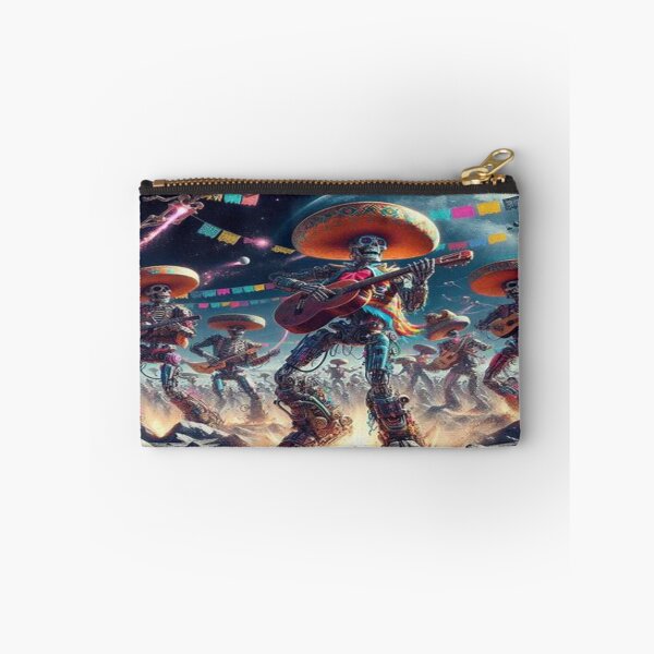 Item preview, Cyberpunk Mariachi Skeletons - Galactic Day of the Dead Moon Fiesta Art designed and sold by FaresTes.