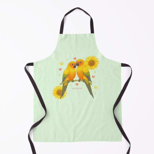 Item preview, Sun Conure Couple with Sunflowers - Solid Mint designed and sold by HIMEKARI.