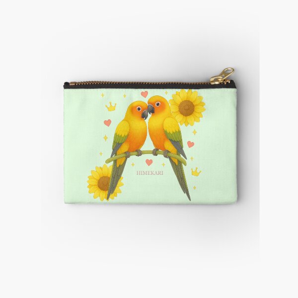 Item preview, Sun Conure Couple with Sunflowers - Solid Mint designed and sold by HIMEKARI.