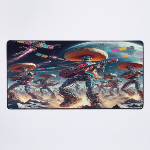 Item preview, Cyberpunk Mariachi Skeletons - Galactic Day of the Dead Moon Fiesta Art designed and sold by FaresTes.