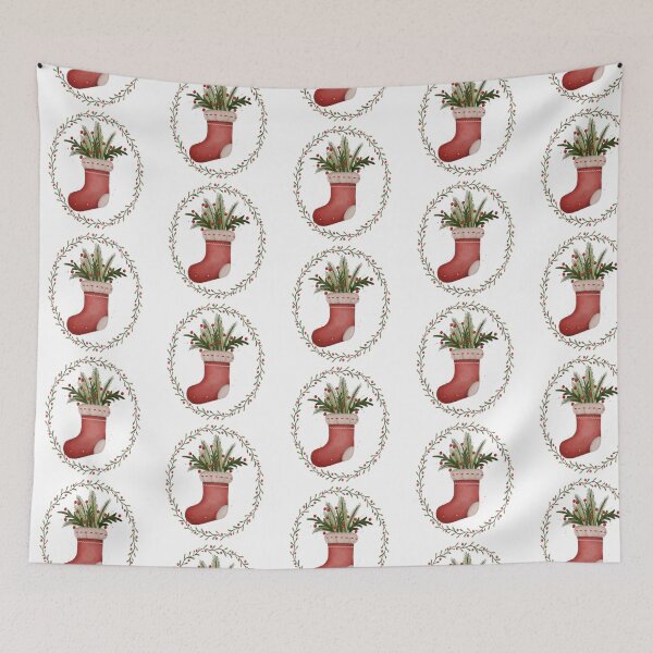 Item preview, Watercolour wreath and stocking  designed and sold by Aakanksha97.
