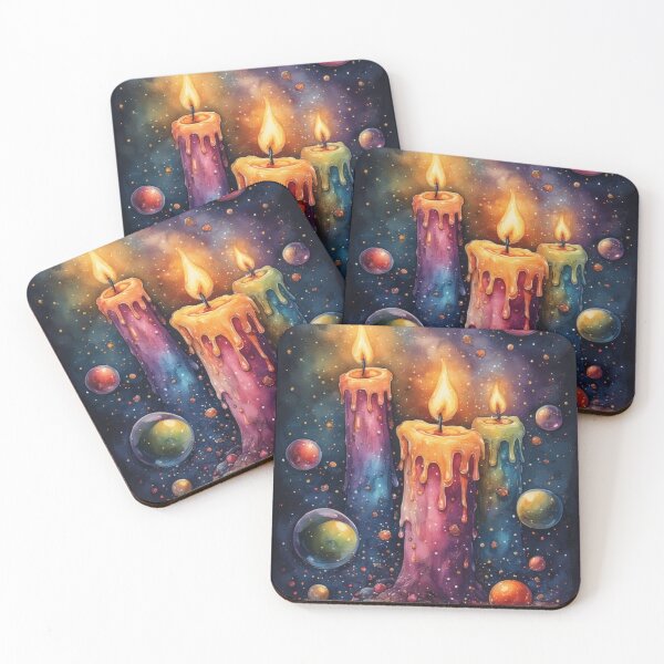 Item preview, Colorful candles in cosmic space designed and sold by Mianku | Für das Leben.