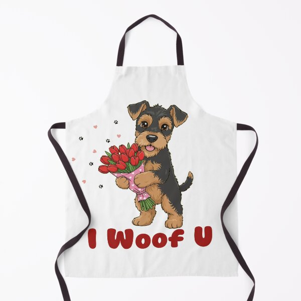 Item preview, I Woof U Airedale Terrier Puppy with Flowers – Sweet Dog Love Design designed and sold by The Real Life Symphony.