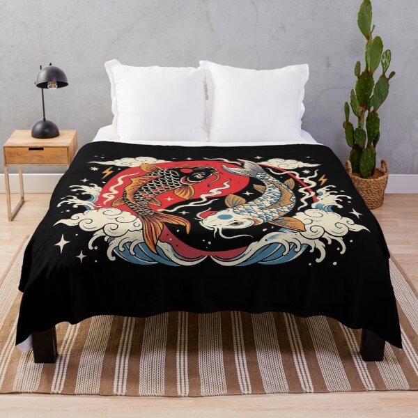 Item preview, Koi Fish Yin Yang Red Sun Japanese Tattoo Art designed and sold by zzz888.