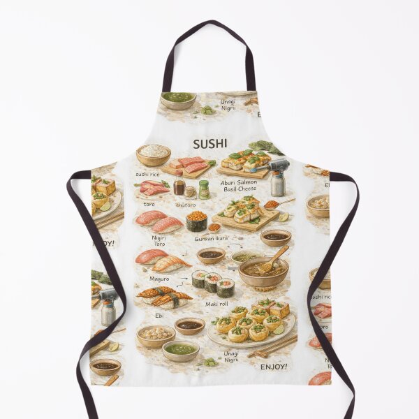 Item preview, Sushi Recipe Shirt – Hand-Drawn Italian Pasta Cooking Diagram Tee, Minimalist Food Illustration designed and sold by fishnsteve.