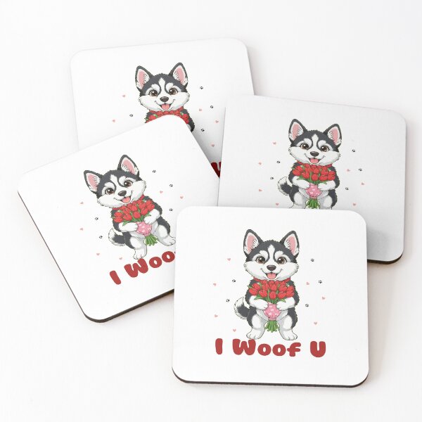 Item preview, I Woof U Gerberian Shepsky Puppy with Flowers – Sweet Dog Love Design designed and sold by The Real Life Symphony.
