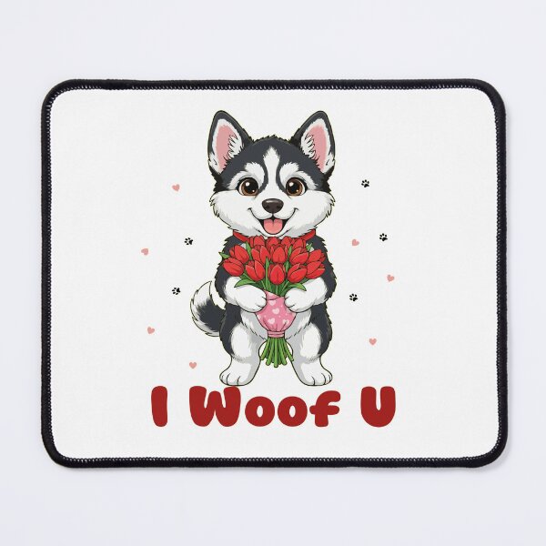 Item preview, I Woof U Gerberian Shepsky Puppy with Flowers – Sweet Dog Love Design designed and sold by The Real Life Symphony.