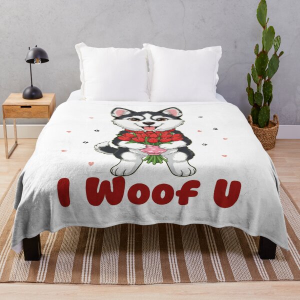 Item preview, I Woof U Gerberian Shepsky Puppy with Flowers – Sweet Dog Love Design designed and sold by The Real Life Symphony.
