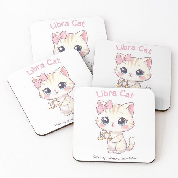 Item preview, Libra Cat – Charming & Balanced Zodiac Chibi Cat Sticker  designed and sold by Purr-Vibes.