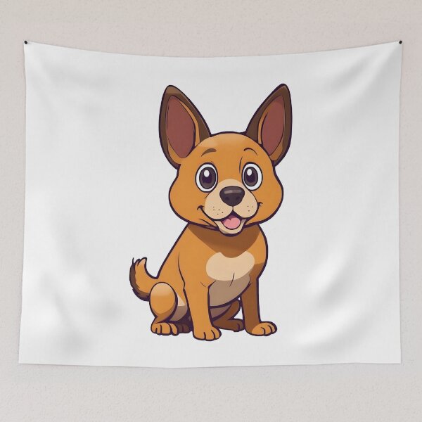 Item preview, Funny Kawaii German Shepherd Cartoon Dog Illustration designed and sold by Uglyandcute.