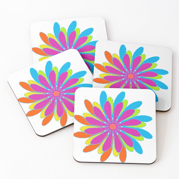 Item preview, Colorful Floral Mandala | Vibrant Psychedelic Flower Art designed and sold by MysticPurpleHue.