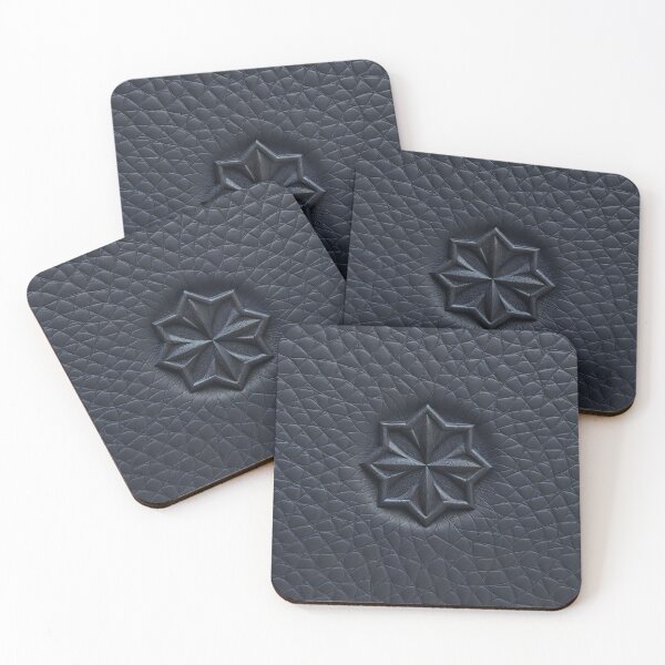 Item preview, Embossed Octagram Star on Grey Leather Texture designed and sold by SolaoLab.