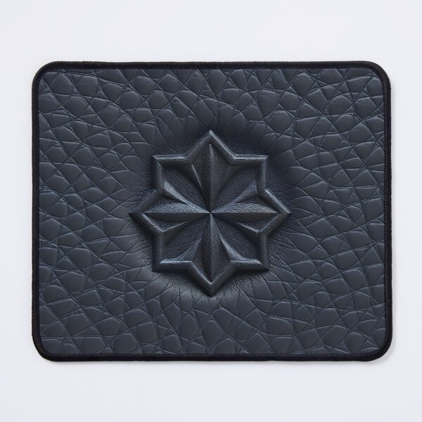 Item preview, Embossed Octagram Star on Grey Leather Texture designed and sold by SolaoLab.