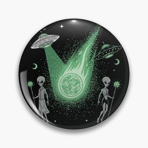 Item preview, Green Comet Alien Priests UFO Contact Retro Sci Fi designed and sold by zzz888.